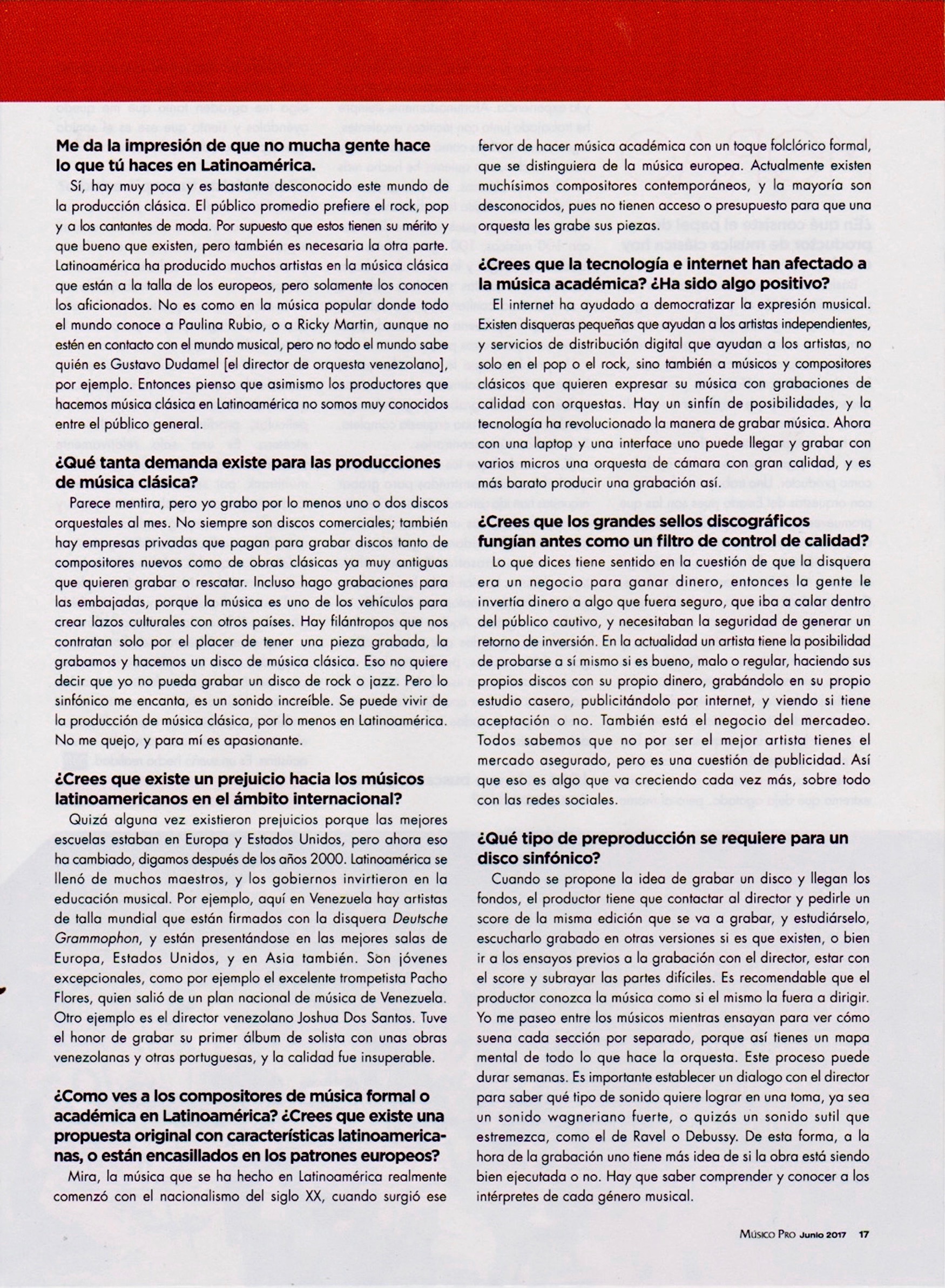 Entrevista a Justo Morao - Músico Pro Junio 2017 - pag. 2