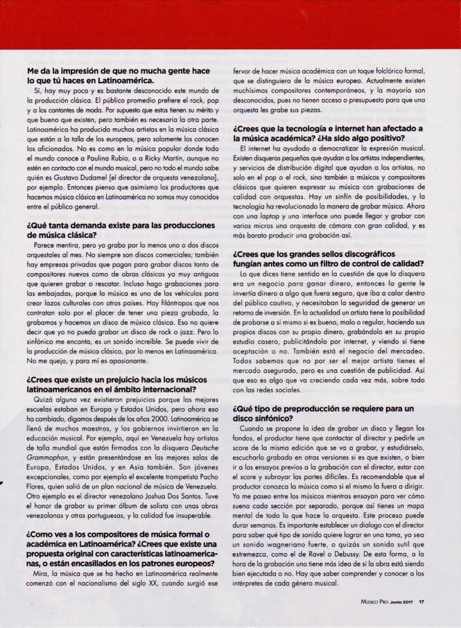 Entrevista a Justo Morao - Músico Pro Junio 2017 - pag. 2