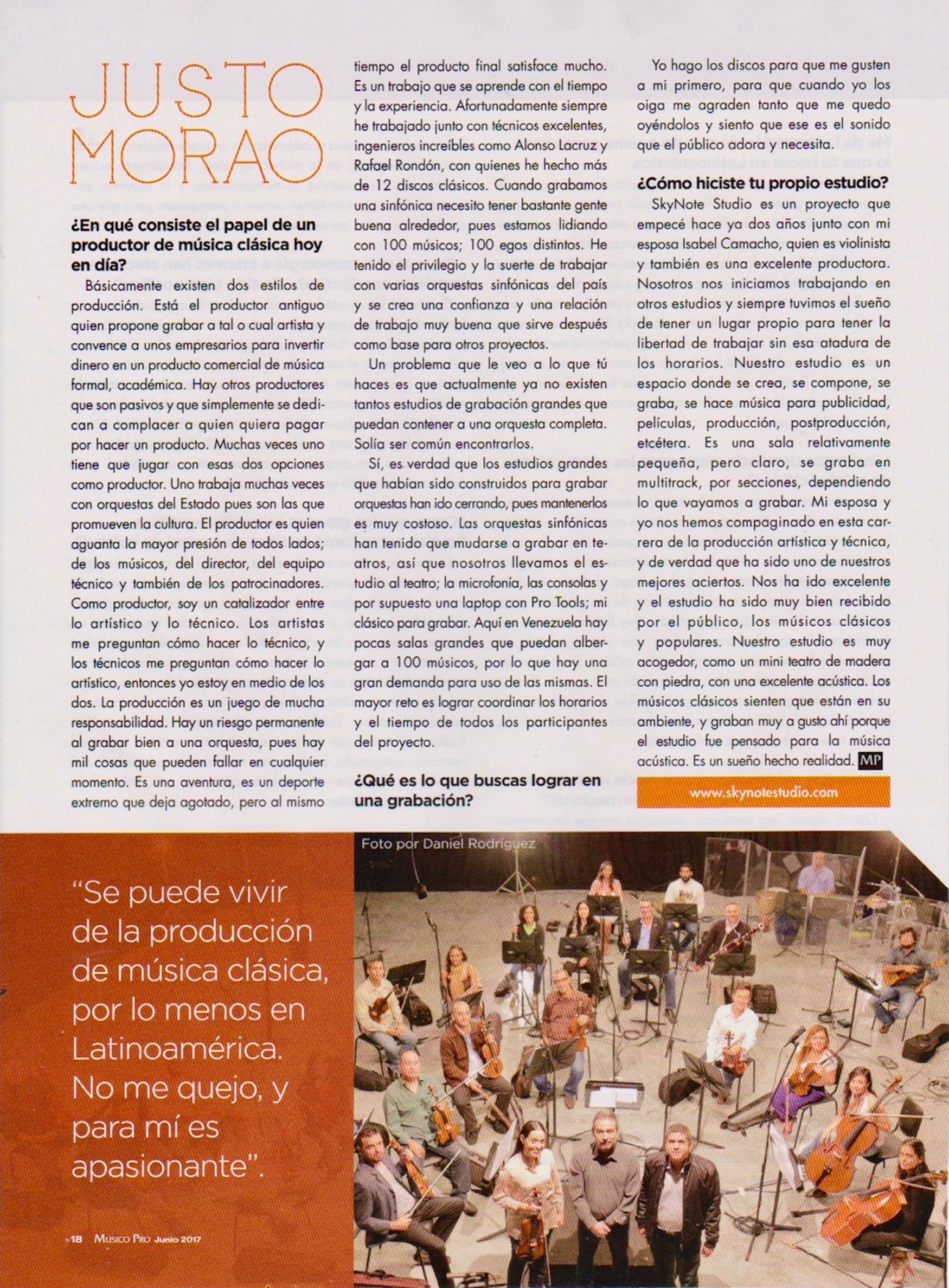 Entrevista a Justo Morao - Músico Pro Junio 2017 - pág. 3
